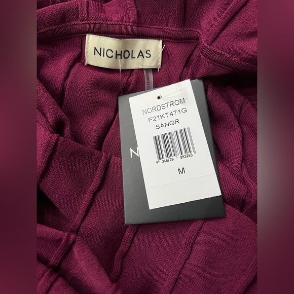 NICHOLAS Aglaia Drape Knit Drop One Shoulder Top Sangria New medium BRAND NEW - Picture 6 of 6